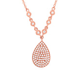 0.26ct 14k Rose Gold Diamond Pave Necklace